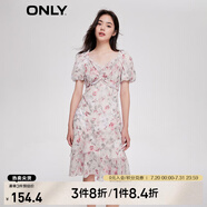 ONLY時(shí)尚甜美泡泡袖V領(lǐng)中裙碎花連衣裙女|123207140 彩花1 XS (155) 76A