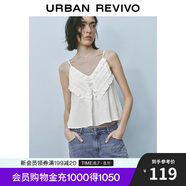 UR2025夏季新款女裝時尚氛圍感百搭肌理花邊吊帶衫UYY250046 本白 S