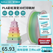 三綠3D打印耗材PLA+絲綢雙色三色漸變多色絲綢質(zhì)感適用拓竹機(jī)器創(chuàng)想3D打印機(jī)FDM3D打印機(jī)材料1KG PLA彩虹01（升級(jí)8米漸變）