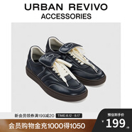 URBAN REVIVO2025夏季新款男士翻蓋鞋舌圓頭運動鞋UAMS50022 黑色 41