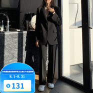 梵奧格（FANAOGE）春秋大學(xué)生面試職業(yè)裝時尚西服西裝氣質(zhì)套裝正裝女套裝高端工作服 春秋款_黑色2件套_外套+長褲 2XL 【推薦129-145斤】