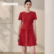 ROEYSHOUSE羅衣氣質蝴蝶結連衣裙2025夏款A字收腰裙子12161 紅色  2XL