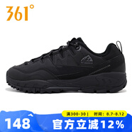 361度男鞋戶外徒步鞋2025春季新款潮流防風(fēng)保暖防滑耐磨登山休閑運動鞋 曜石黑/煙灰 43