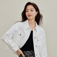 茵曼（INMAN）章若楠同款復(fù)古休閑女裝短款牛仔外套2025年秋季新款長(zhǎng)袖上衣 珍珠白-18538456 S