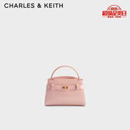 CHARLES&KEITH鱷魚紋凱莉包手提斜挎婚包包女包生日禮物七夕禮物CK2-50270880-1 Light Pink淺粉色（新色） S