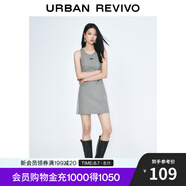 UR2025春季新款女裝美式運動風字母無袖連衣裙UYY750043 彩灰 L