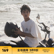 CHINISM  CH赤塵美式?jīng)龈兴俑啥绦鋞恤男士夏季潮流寬松休閑五分袖上衣 白色 （基礎(chǔ)款） XS