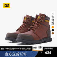 CATCAT卡特男士休閑工鞋經(jīng)典牛皮面防滑大黃靴工裝低靴 棕紅 43 