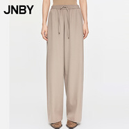 JNBY/江南布衣秋冬休閑直筒褲羊毛呢闊腿長(zhǎng)褲寬松通勤5O0E12420 269/綠卡其 S