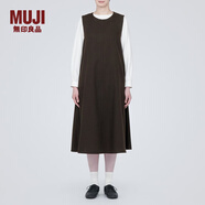 無印良品（MUJI）女式 起毛 背帶裙  連衣裙 背心裙秋冬 長裙裙子 BC2FDC3A 深棕色 L