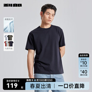 利郎液氨t恤男短袖純色冷萃T恤夏季新品棉質(zhì)情侶T恤打底衫免燙半袖 藏青（G5XTX8725Y） 4XL 190/104A