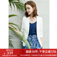 顏域簡(jiǎn)約半袖西裝外套女夏裝新款通勤顯瘦氣質(zhì)職業(yè)短款西服 白色1 XXL/44