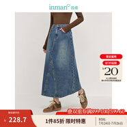 茵曼（INMAN）時(shí)尚繡花女裝立領(lǐng)襯衫洋氣寬松休閑2025夏季新款長袖襯衣 牛仔藍(lán)半身裙-18438189 S （褲子 26碼）