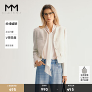 麥檬MM商場同款24秋新品重磅小香風優(yōu)雅簡約短外套米白5F8213781 米白 M
