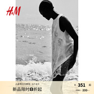 H&M女裝無(wú)領(lǐng)連衣裙2025夏季新款鏤空無(wú)袖刺繡直筒連身裙1288321 白色/奶油色 2XL 175/128