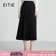 愛(ài)特愛(ài)（EITIE）星空細(xì)閃高腰百褶裙長(zhǎng)款優(yōu)雅垂感半身裙秋季新款C2406414 極簡(jiǎn)黑20 2XL 175