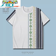 ZOCI中國民族風(fēng)回族少數(shù)民族圖騰圖案大碼速干T恤男裝女裝短t 索羅娜T恤-少數(shù)民族回族白色01-A XS 40至50公斤
