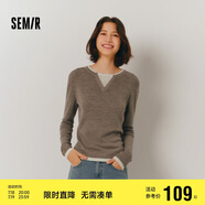 森馬（Semir）森馬毛衣女短款假兩件含羊毛針織衫24冬新款保暖內搭109724107015