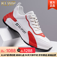 KLWP香港國(guó)際輕奢正品男鞋新款百搭休閑鞋子男運(yùn)動(dòng)跑步鞋男士透氣增高 白紅色內(nèi)增高(透氣款) 49