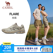 駱駝光焰運(yùn)動鞋男款2025鞋子跑步鞋透氣減震男鞋情侶款慢跑鞋 X15B097001，象牙白/紅褐色 ，男 40