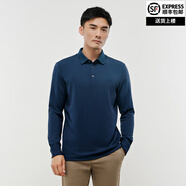 KALTENDIN[柔軟舒適]卡爾丹頓長袖POLO衫男莫代爾親膚商務(wù)休閑翻領(lǐng)T恤 寶藍(lán)色 M 170/92A 65-70kg