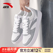 安踏輕松男鞋板鞋男2025夏季透氣低幫小白鞋輕便百搭休閑運動鞋子男 純凈白/霧灰【輕松-爆款熱銷】 39