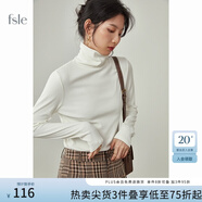 范思藍(lán)恩范思藍(lán)恩204303半高領(lǐng)打底衫女秋冬百搭修身針織上衣緊身內(nèi)搭毛衣 奶白色（高領(lǐng)） XS
