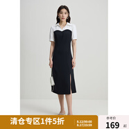 獨束【束型系列】大碼郁金裙雙版型拼接連衣裙女新款顯瘦氣質(zhì)裙子 梨形加長(cháng)-短袖版 3XL (尺碼：5) 拍前和客服確認尺碼