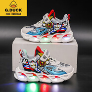G.DUCKKIDS兒童運(yùn)動(dòng)鞋男童鞋子春秋夏網(wǎng)面透氣1-9歲6中小童寶寶奧特曼發(fā)光鞋 A66紅色皮面單里 26 內(nèi)長(zhǎng)約16.4CM