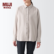 無(wú)印良品（MUJI） 女式 法蘭絨 襯衫 長(zhǎng)袖休閑格子純棉全棉 BCB40C2A 米色 XL (165/92A)