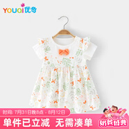 優(yōu)奇女寶寶夏裝嬰兒短袖吊帶公主連體衣夏季薄款連衣裙小女孩夏天衣服