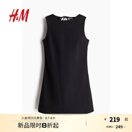 H&M2025年秋季新款女裝時(shí)尚休閑露背棉質(zhì)連衣裙1270336 黑色 L 170/104