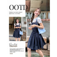 GOYN氣質(zhì)一整套穿搭夏季新款收腰顯瘦連衣裙氣質(zhì)時(shí)尚背帶百褶短裙套裝 上衣 M 【建議95-105斤】