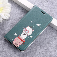 品怡適用iphone14pro新款13mini手機殼11翻蓋彩繪12mini皮套一件 眼鏡啾啾 蠶絲紋對吸彩繪皮套 iphone 7plus/8plus/se2  5