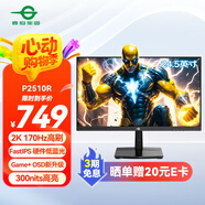泰坦軍團24.5英寸 2K 170Hz FastIPS快速液晶屏 1msGTG HDR10硬件低藍光 Game+游戲電競電腦顯示器 P2510R