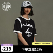 PALLADIUM帕拉丁上衣棉質(zhì)撞色鳶尾花印花時(shí)尚女款短袖T恤198233 鉛黑色 XS
