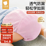 尿布嬰兒可水洗紗布訓(xùn)練褲隔尿新生兒戒尿不濕4條裝粉紫