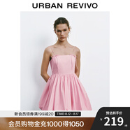 UR2025夏季新款女裝波嬉風(fēng)系帶花苞吊帶連衣裙UYU750021 淺粉色 XS