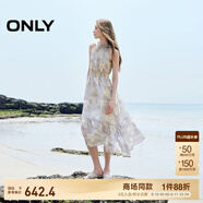 ONLY2025夏季新款浪漫飄逸紗裙A字無袖長(zhǎng)裙連衣裙女|125207040 H3H瑞秋印花藍(lán) L