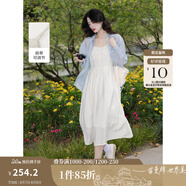 茵曼（INMAN）章若楠同款歐若風(fēng)天絲薄開衫女裝襯衫2025夏季新品長(zhǎng)袖襯衣 吊帶裙田園杏-18322336 L