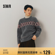森馬毛衫男冬季費爾島提花民族風(fēng)針織衫復古情侶毛衣109724107206