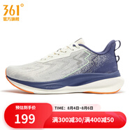 361度男鞋運(yùn)動(dòng)鞋秋季新款361度男緩震跑鞋 羽毛白/夜幕藍(lán) 44