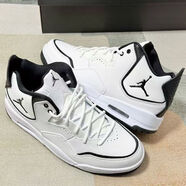 CLENIKEED新款AJ23黑白氣墊中幫籃球鞋男女同款復古減震防滑耐磨舒適休閑鞋 喬23白黑 36  閃電發(fā)貨