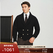 FULL MONTY【青果領(lǐng)雙排扣】藏青色休閑毛衣男士針織開衫羊毛外套2024秋冬 藏青色8822 2XL