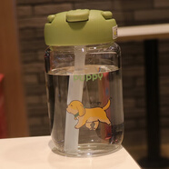 LOCK&LOCK樂(lè )扣樂(lè )扣玻璃杯女可攜式高顏值可愛(ài)迷水杯耐高溫小巧吸管杯2025新 綠色380ml