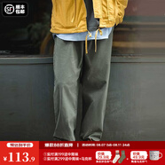 馬登工裝美式復古Easypants卡其休閑褲軍綠色寬松直筒束腳長褲子男夏 灰綠色 S （100-130斤）