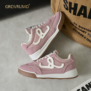 森林傳說（Grovrumo）韓版厚底鞋新款夏季增高百搭休閑鞋網(wǎng)面透氣輕便小白鞋跑步鞋 粉紅色 35