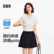 森馬（Semir）POLO衫女涼感抗菌修身襯衫2025夏刺繡休閑通勤套頭衫109325115001