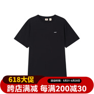李維斯（Levi's）夏季男士純色美式簡約潮流休閑純棉寬松圓領(lǐng)短袖T恤 黑色 XS