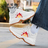 歐邁捷休閑情侶鞋子時(shí)尚老爹鞋小白運(yùn)動(dòng)鞋情侶小白鞋男女休閑潮鞋男女鞋 紅火  男女款3K176 37